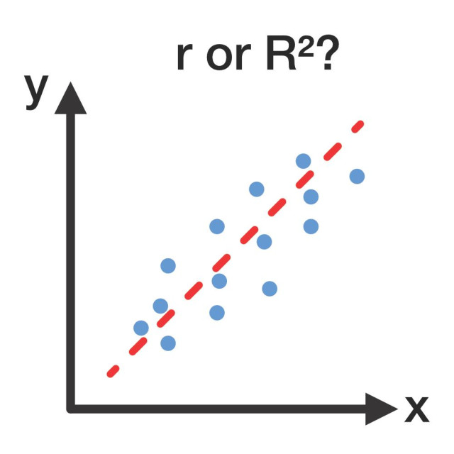 When to report r vs R^2: r quantifies the strength and direction of linear association between two variables, while R^2  measures the proportion of variance explained by a regression model.