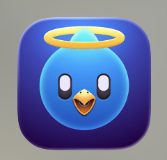 Blue bird with a halo