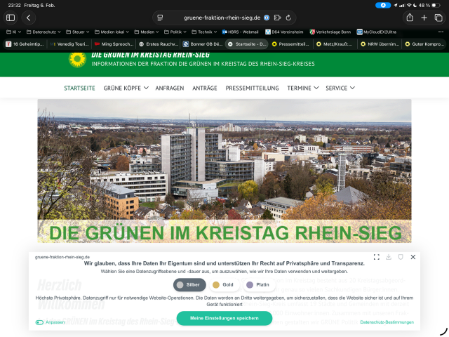 Cookie-Banner. Es gibt kein „Ablehnen“ oder „Nein“, sondern die drei Schaltflächen „Silber“, „Gold“ und „Platin“. Wobei „Platin“ die datenschutzunfreundlichste Variante inkl. Datenweitergabe an Adresshändler und Werbeplattformen ist