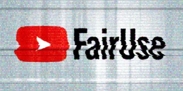 An image of a static-filled TV; centered in it is a distorted Youtube logo with the wordmark replaced by the word 'FairUse.'

Image:
Electronic Frontier Foundation
https://www.eff.org/wp/unfiltered-how-youtubes-content-id-discourages-fair-use-and-dictates-what-we-see-online

CC BY 4.0
https://www.eff.org/copyright

