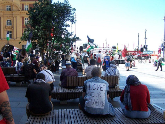 Protesters gathered for Palestine in Auckland