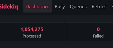 Sidekiq total: 1 million about