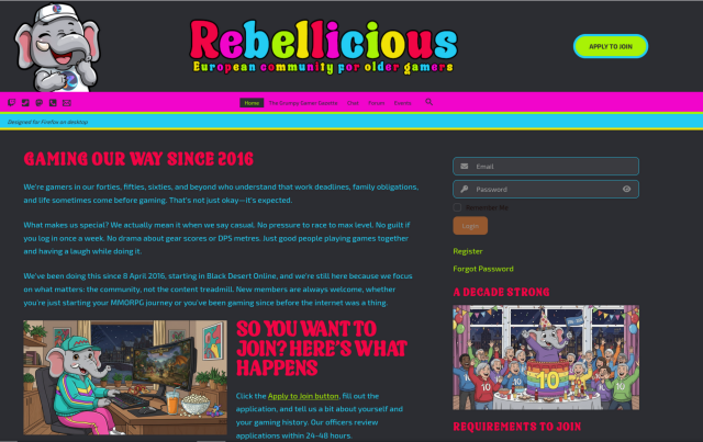 Website front of https://www.older-gamers.eu/