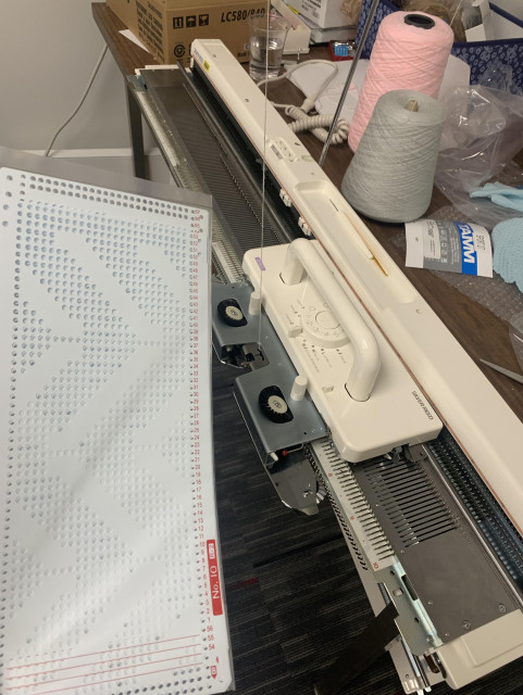 Some punch cards for Jenny Lin's Silver Reed knitting machine at the University of Utah, Kahlert School of Computing.