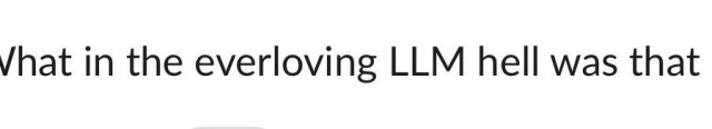 “What in the everloving LLM hell was that?”