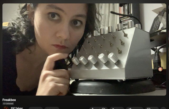 Youtube screenshot for Elif Yalvac and her handmade instrument Freakbox