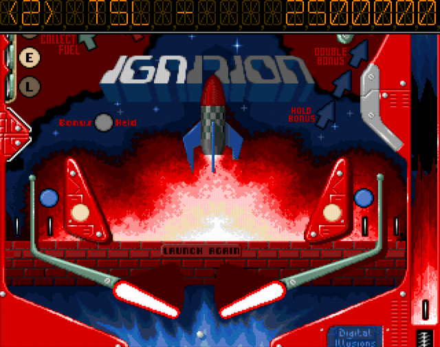 The "Ignition" table from the Amiga version of Pinball Dreams.