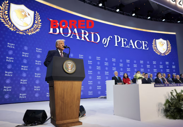 some orange shitgoblin and his "Board of Peace"