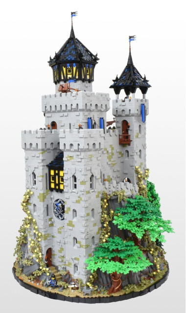 A model of a medieval castle made of Lego bricks