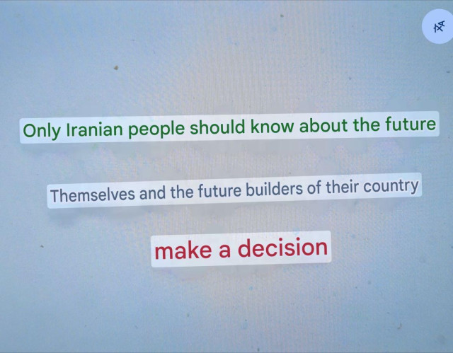 "Only Iranian people should know about the future"

"Themselves and the future builders of their country"

"Make a decision"