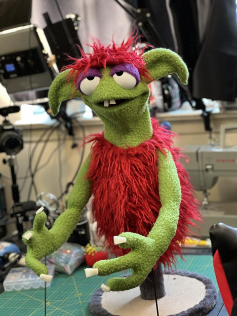 Derpy goblin professional hand and rod puppet