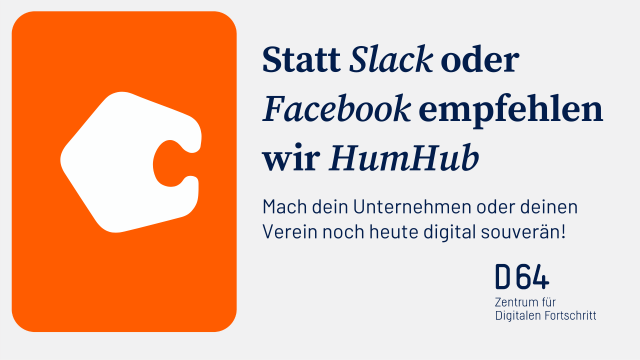 Statt Slack oder Facebook empfehlen wir HumHub
Mach dein Unternehmen oder deinen Verein noch heute digital souverän!