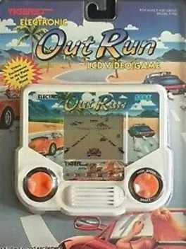 Photo of an Out Run LCD hand-held game device from the late 1980s.