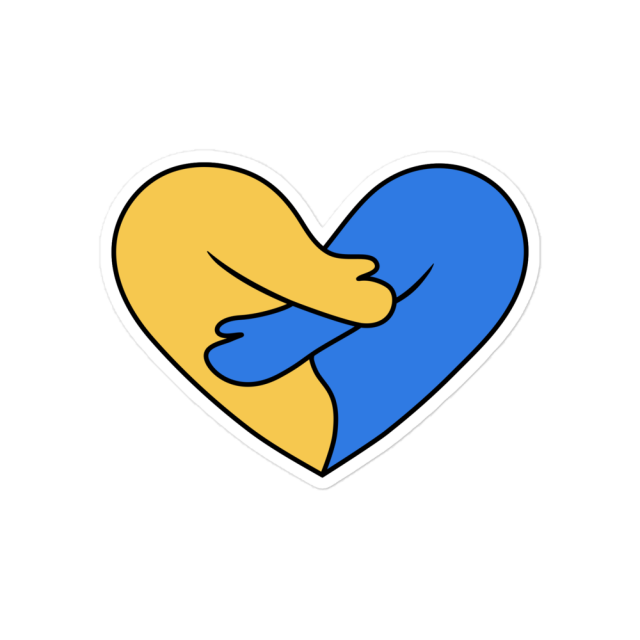 Stand with Ukraine heart sticker