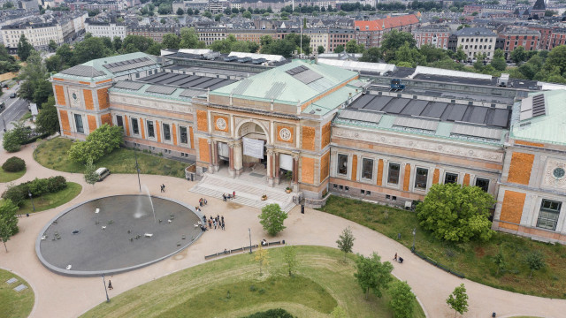 Drone photo of the building of SMK (the national gallery of Denmark) in Copenhagen.