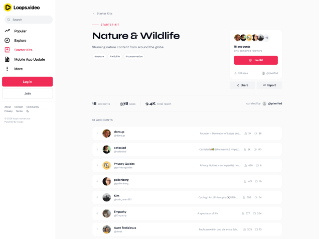 Loops Starter Kits Kit page