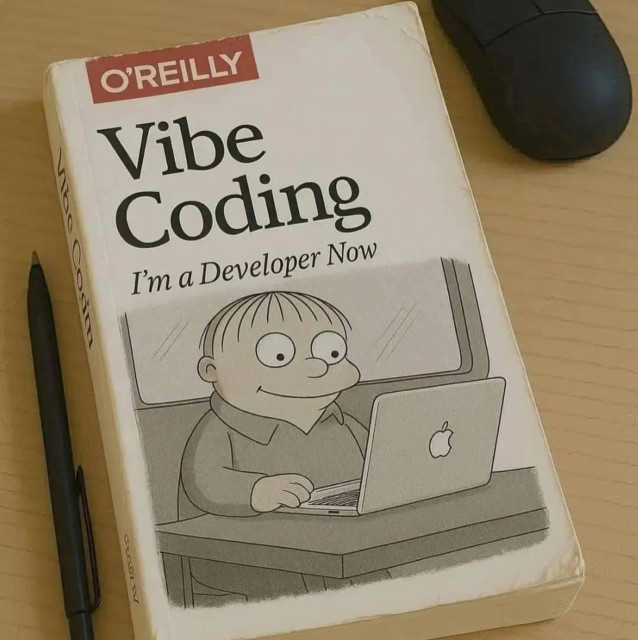 O'Reilly Buch
Vibe Coding
Im a Developer now
Auf dem Cover ist dann Ralph Wiggum vor einem MacBook 