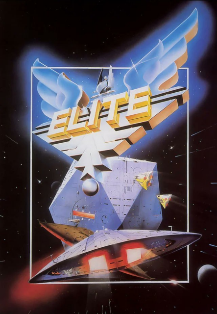 The original artwork for the game Elite (1984) by Philip Castle.