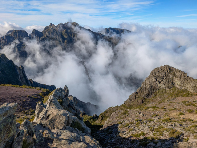 The cloudy peaks of Pico do Arieiro, Madeira