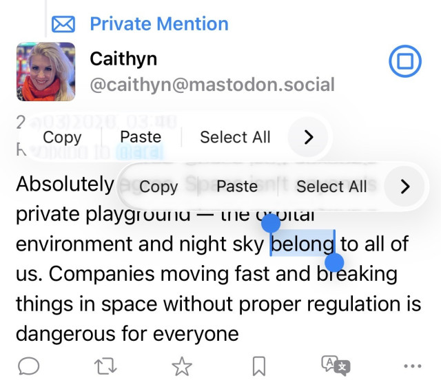 Two contest menus on screen at the same time on iOS.