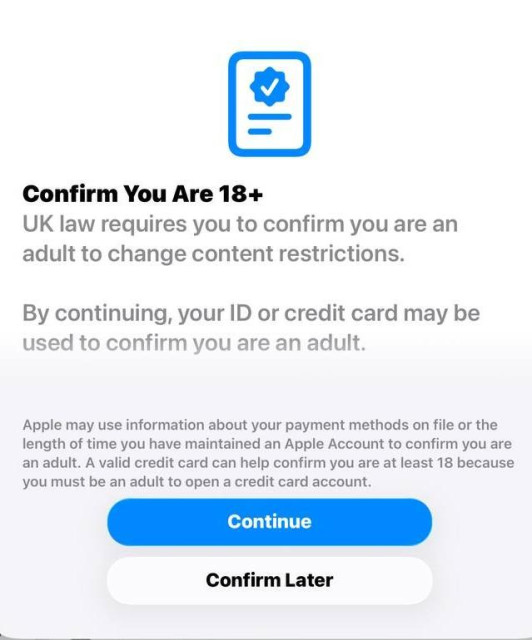 Apple hassling me to prove I'm over 18