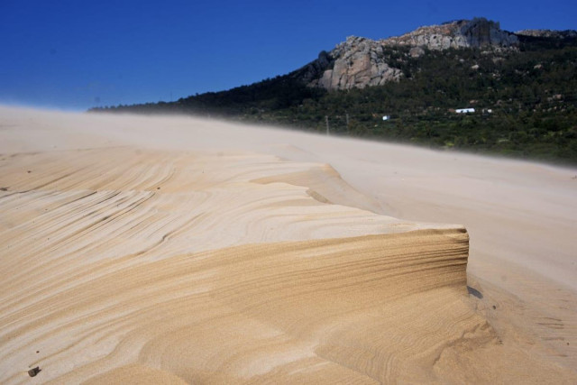 Wind blown layers in the sand dunes