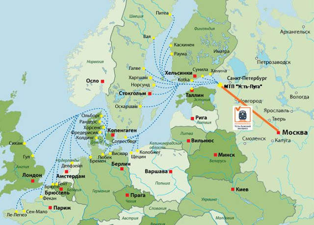 Kyrillische Landkarte mit der Markierung des Hafens.

Quelle:
http://navilog.ru/wp-content/uploads/2013/11/ust-luga_web.jpg