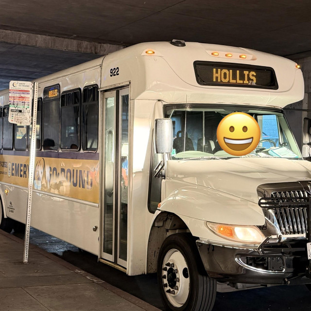 A photo of the EmeryGoRound shuttle bus