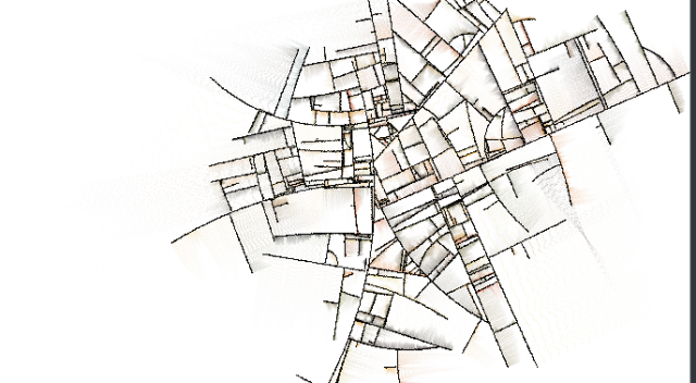 City map-like pencil lines on a white background.