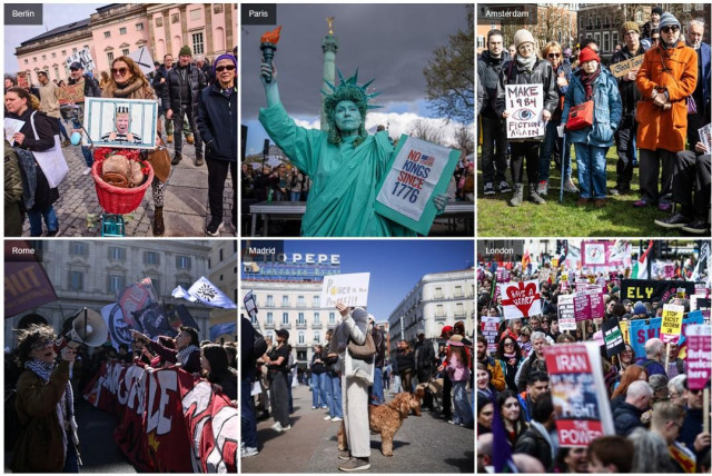 Six pics from European cities:
Berlin: Markus Schreiber/Associated Press; 
Paris: Aurelien Morissard/Associated Press; 
Amsterdam: Dingena Mol/Agence France-Presse — Getty Images; 
Rome: Tiziana Fabi/Agence France-Presse — Getty Images; 
Madrid: Alejandro Martinez Velez/Reuters;
London: Henry Nicholls/Agence France-Presse — Getty Images.