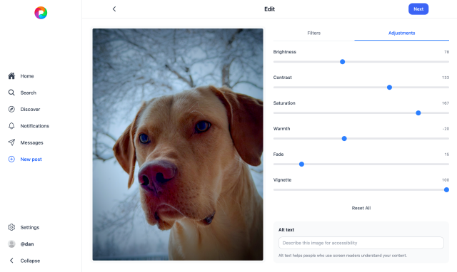 New Pixelfed Web Composer
