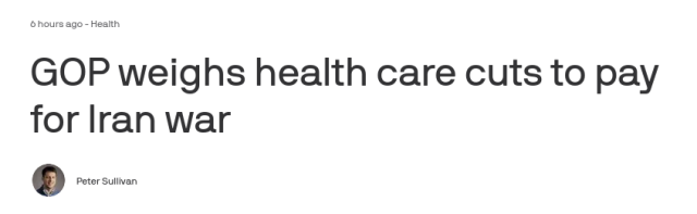 GOP weighs health care cuts to pay for Iran war

Peter Sullivan