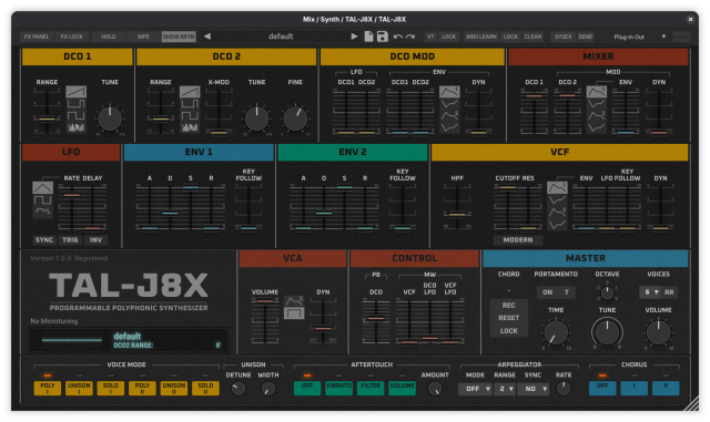 TAL-J8X plugin UI