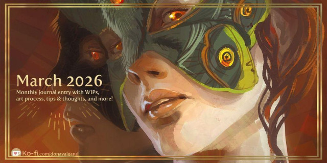 March 2026 blog header, featuring a close-up of a young woman in green moth mask looking down on the viewer.