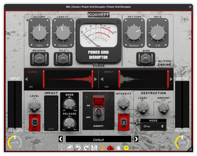 Power Grid Disruptor plugin UI.