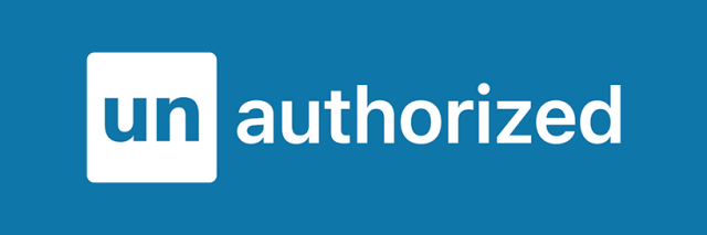 Emulation of the LinkedIn logo, changed to read “unauthorized.”