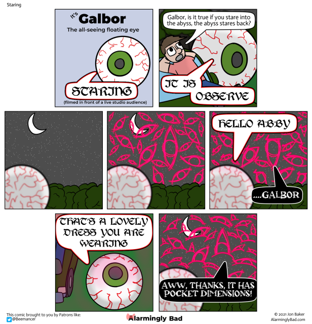 Alarmingly Bad comic with Galbor and Abby