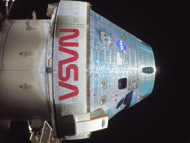 A self portrait of the Orion Integrity spacecraft, captured April 3, 2026.