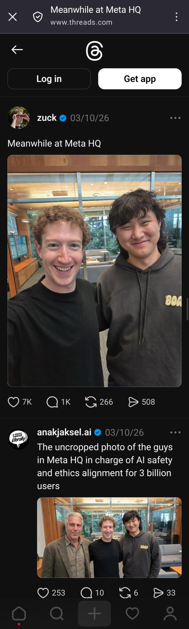 Screenshot of Threads. Photos as in OP. 