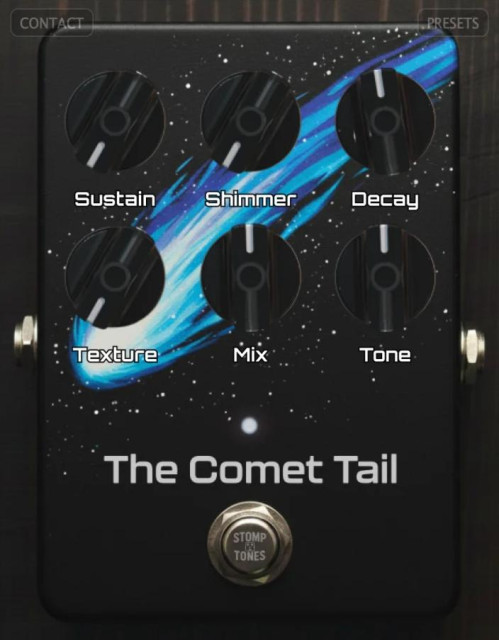 The Comet Tail Sustain Reverb FX pedal plugin UI.