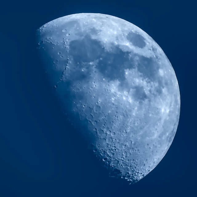 The moon - waxing gibbous moon taken during blue hour on the 25th Feb 2026