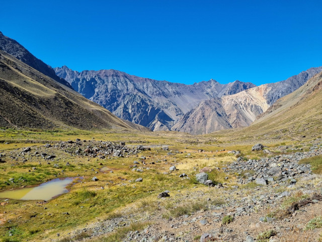 Valley with mountains in the background
