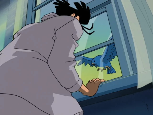 Adrian Seidelman (CyberSix) hastily shuts a Window to prevent being attacked by a swarm of blue birds.