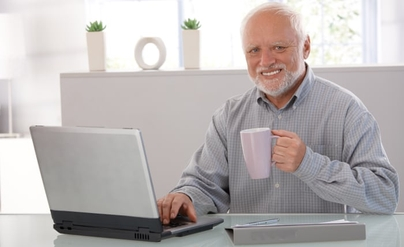 canonical(-according-to-wikipedia) “Hide the Pain Harold” (András Arató) meme photo, no text