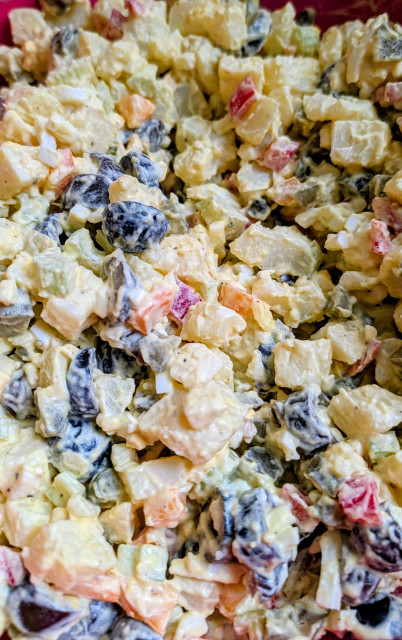 Freshly made potato salad.