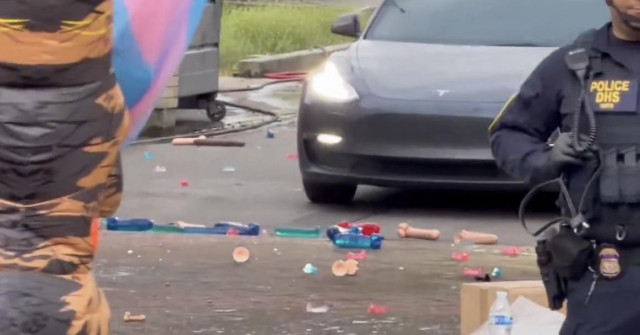 Driveway at ICE facility covered in dildos 