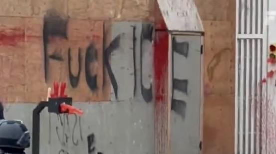 Dildos put up at the ICE facility 