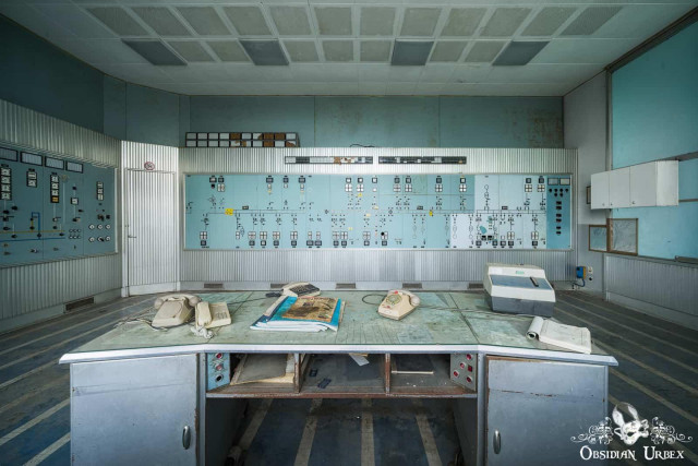 Powerplant control room in blue