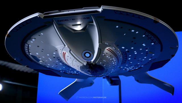 My current WIP: an Akira Class from the movie First Contact, imagined as a physical 7ft studio model built by ILM.