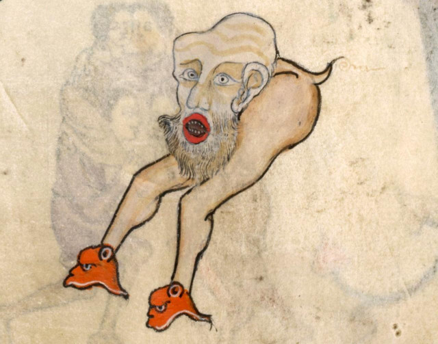Cephalopod. Luttrell Psalter, England ca. 1325-1340. British Library, Add 42130, fol. 62v.
#medieval #MedievalArt
